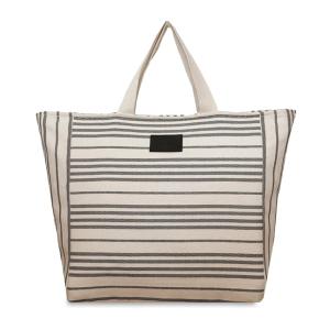 Sac week-end en coton blanc et noir 60x43x20