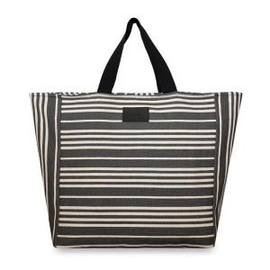 Sac Weekend en coton noir et blanc 60x43x20