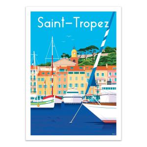 SAINT TROPEZ - RAPHAEL DELERUE - Affiche d'art 50 x 70 cm