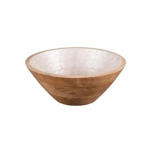 Saladier   30 cm blanc en bois