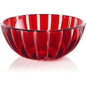 Saladier en acrylique rouge et transparent 20 cm