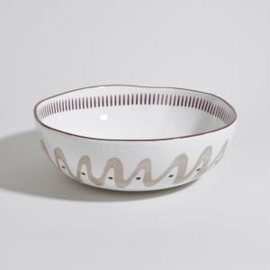 Saladier en céramique marron et blanche