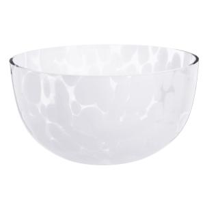 Saladier en verre blanc et transparent