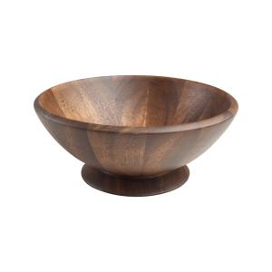 Saladier sur pied  25 cm en acacia marron en bois