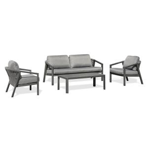 Salon bas de jardin 5 places - Gris anthracite