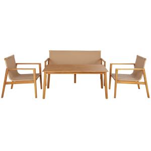 Salon d'extérieur professionnel 4 places en bois d'acacia e…