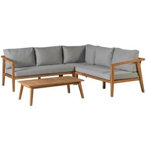 Salon de détente en bois teck naturel