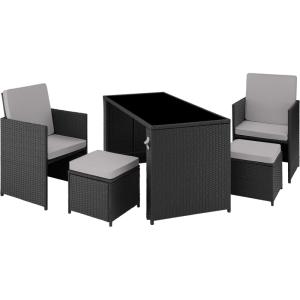 Salon de jardin 2 à 4 personnes ouvre-bouteilles inclus noi…