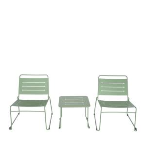Salon de jardin 2 personnes en métal - Vert