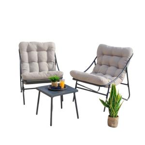 Salon de jardin 2 places en acier  anthracite