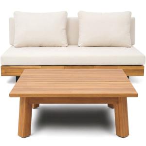 Salon de jardin 2 places en bois FSC - canap. 2 pl   table-…