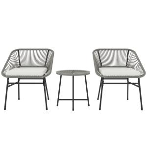 Salon de jardin 3 pièces bistro avec table et 2 fauteuils