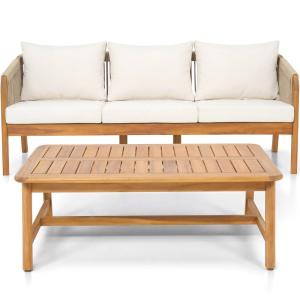 Salon de jardin 3 places en bois FSC - canap. 3 places   ta…