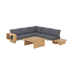 Salon de jardin 4 personnes en bois d'acacia