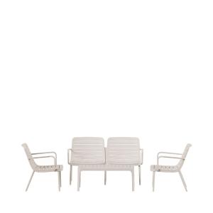 Salon de jardin 4 personnes en résine - Beige