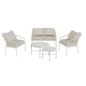 Salon de jardin 4 places en acier  blanc