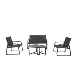 Salon de jardin 4 places en aluminium
