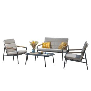 Salon de jardin 4 places en aluminium  anthracite