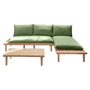 Salon de jardin 4 places en bois massif d'acacia vert / bei…