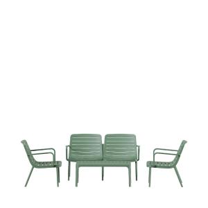 Salon de jardin 4 places en résine - Vert