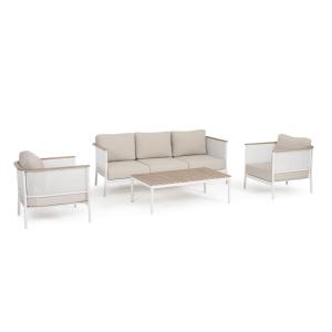 Salon de jardin 5 places avec coussins en aluminium vaporis…
