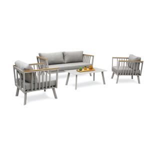 Salon de jardin 5 places en aluminium