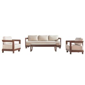 Salon de jardin 5 places en aluminium  chocolat