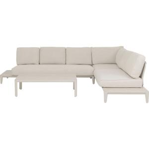 Salon de jardin 5 places en polypropylène beige et marbre m…