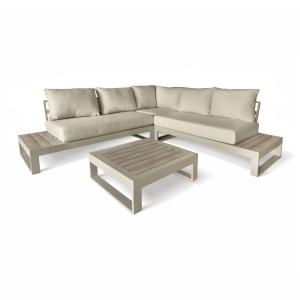 Salon de jardin 6 places en aluminiun et coussin en oléofin…