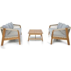 Salon de jardin 6 places en bois FSC - 2 canap 3 pl   table…