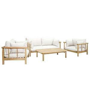 Salon de jardin 6 places en eucalyptus fsc  couleur bois