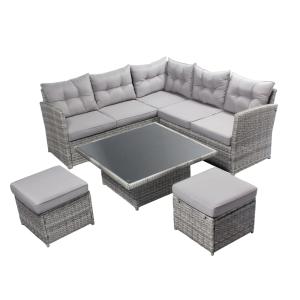 Salon de jardin 6 places gris