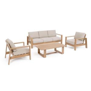 Salon de jardin avec fauteuils et table basse en aluminium…
