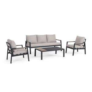 Salon de jardin avec structure en aluminium anthracite