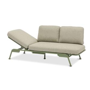 Salon de jardin / bain de soleil modulable en aluminium vert