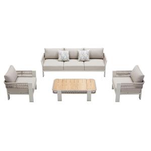 Salon de jardin beige L217 x P76.5 x H60 cm