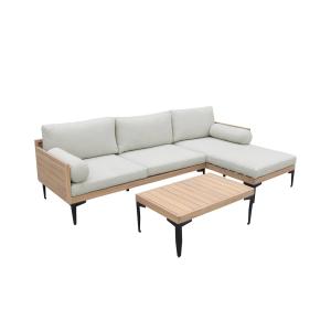 Salon de jardin bois d'acacia et aluminium 3 places
