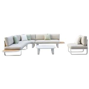 Salon de jardin en aluminium beige, EMY