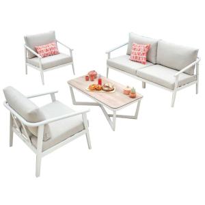 Salon de jardin  en aluminium blanc