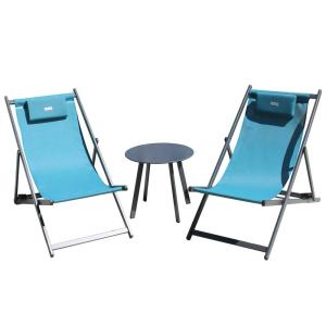 Salon de jardin  en aluminium bleu canard