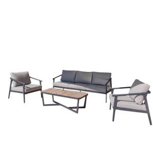 Salon de jardin  en aluminium gris anthracite