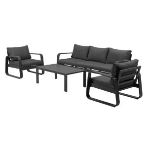 Salon de jardin en aluminium gris foncé 5 places