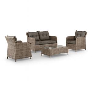 Salon de jardin en aluminium moka 4 places