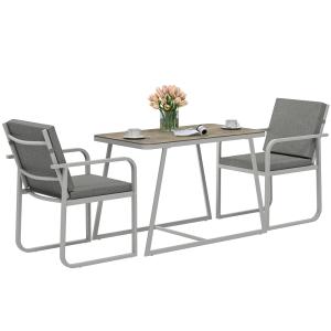 Salon de jardin extérieur 2 personnes 4 coussins cadre en a…