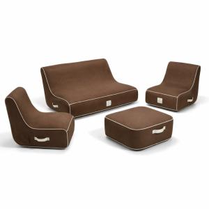 Salon de jardin gonflable en olefin chocolat