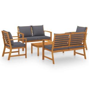 Salon de jardin meuble bois marron 120 x 60.5 x 81 cm