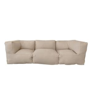 Salon de jardin modulable 3 places beige en tissu déperlant