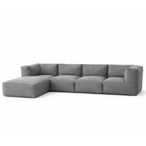 Salon de jardin modulable 5 places gris en tissu déperlant