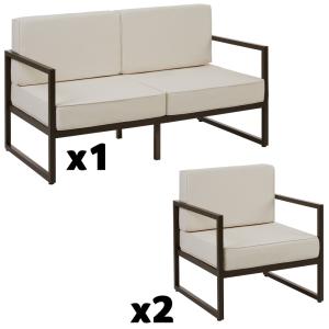 Salon de jardin pour 4 personnes en polyester déperlant bei…