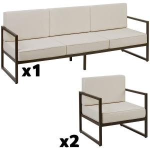 Salon de jardin pour 5 personnes en polyester déperlant bei…
